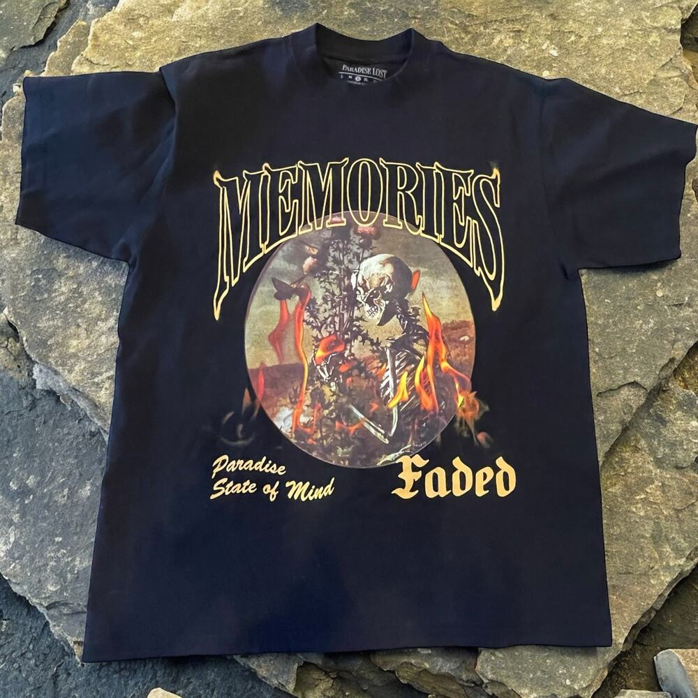 Paradise Lost Memories Faded Cool Boxy Oversized Size Large Skeleton Apocalypse